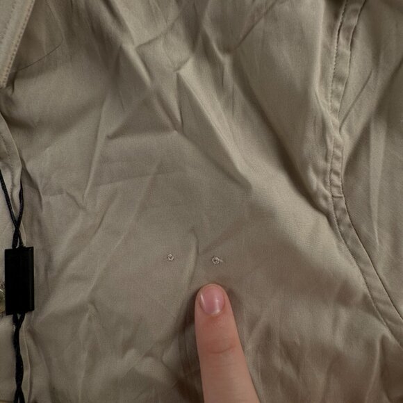 NWT Burberry London Women US 6 (40) Button Up Shirt Beige Cotton Stretch Ladies - Picture 11 of 16